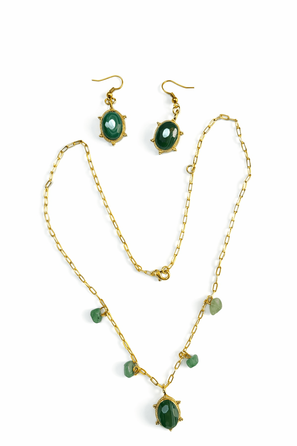 yeşil akik ve aventurin taşlı el yapımı takı seti yeşil akik ve aventurin taşlı el yapımı takı seti