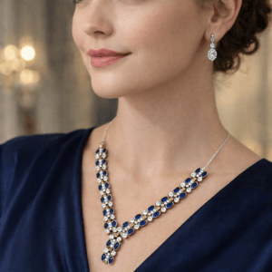 gece işıltısı – topaz & swarovski taşlı kolye