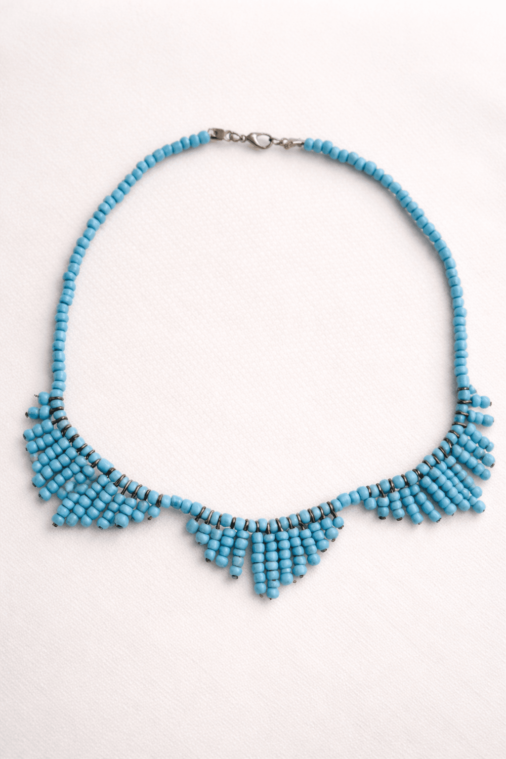 el emeği açık mavi boncuk kolye – Özel tasarım el emeği açık mavi boncuk kolye – Özel tasarım