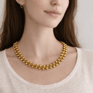 el emeği kristal cam boncuk kolye – Özel tasarım