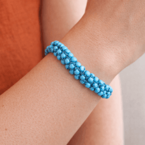 Gök Mavi Boncuklu El Yapımı Bileklik